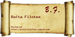 Balta Filotea névjegykártya
